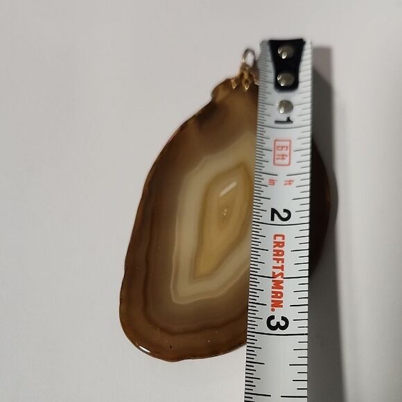 Brown Agate Slice Pendant - Picture 2 of 3